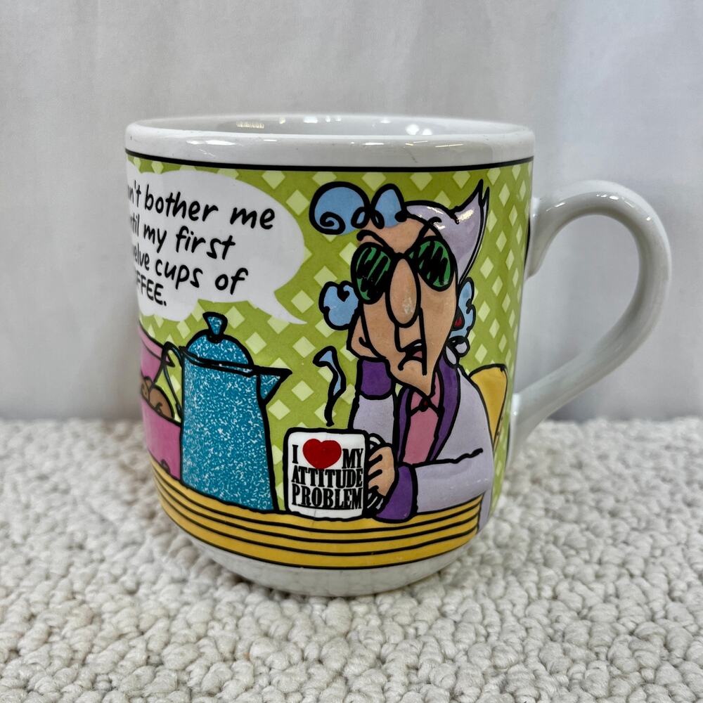 Hallmark MAXINE 3D Mug Don't Bother Me Until My First 12 Cups Of Coffee 14 oz